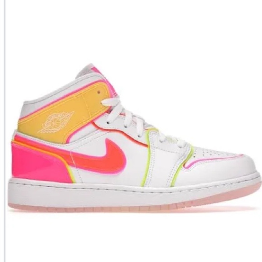 Big Kids Nike Air Jordan Mid SE Edge Glow Pink Orange